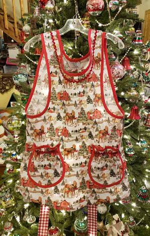 Grandma Christmas on the farm with round pockets