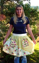 Cherry Yellow half apron