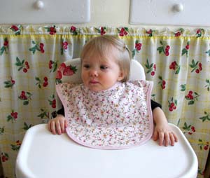 Pink flannel baby bib