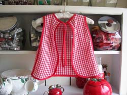 Little girl red gingham back bib